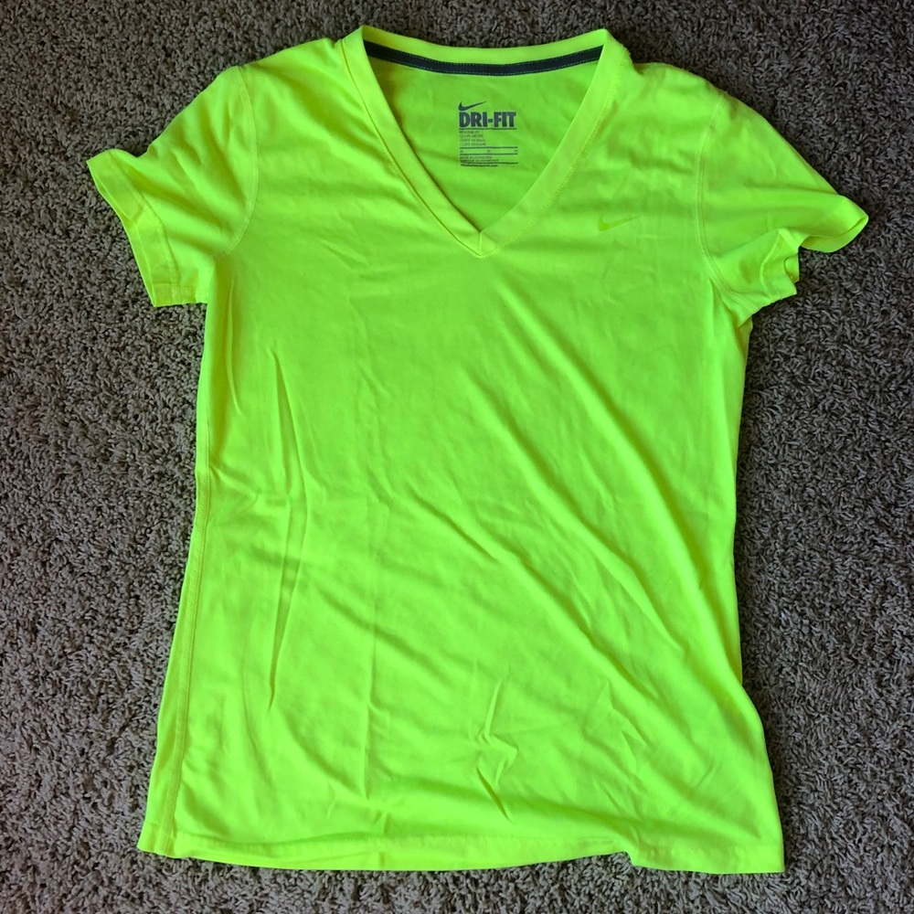 Nike Neon Dri Fit V Neck